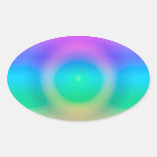 Mystic Rainbow Eye Ombre Ovale Sticker (Voorkant)