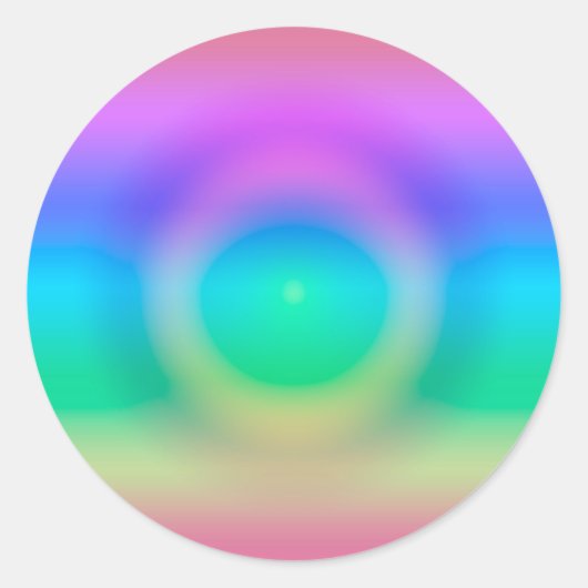 Mystic Rainbow Eye Ombre Ronde Sticker (Voorkant)