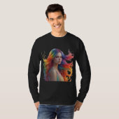 Mystic Rainbow Muse – Serene Fantasy Vrouw T-shirt (Voorkant volledig)