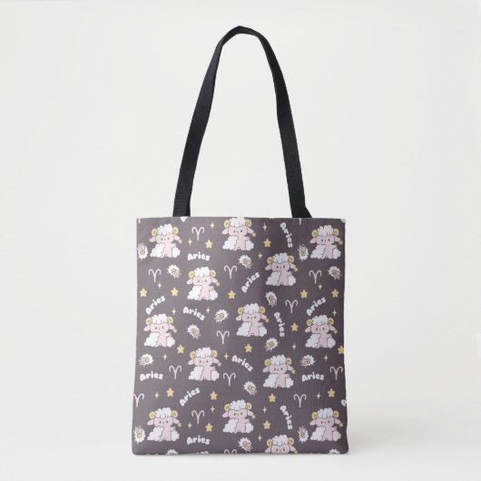 Mystic Ram Zodiac Night Bunny en Ram Tote Bag (Voorkant)