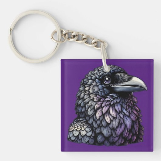 Mystic Raven Art Sleutelhanger (voorkant)