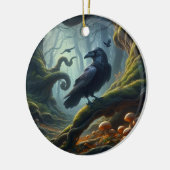 Mystic Raven Forest Hues Keramisch Ornament (Links)