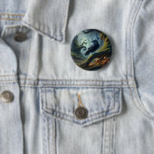 Mystic Raven Forest Hues Ronde Button 5,7 Cm (In situ)