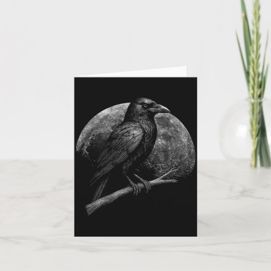 Mystic Raven Moon Dark Folklore Witchcraft Viking  Kaart (Voorkant)