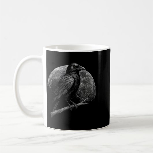 Mystic Raven Moon Dark Folklore Witchcraft Viking  Koffiemok (Links)