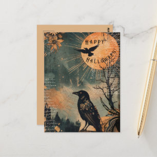 Mystic Raven Moon Happy Halloween Briefkaart