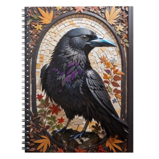 Mystic Raven Mosaic: Een visuele odyssee Notitieboek (Voorkant)