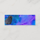 Mystic Raven Portrait Celtic Pagan Art Mini Visitekaartje (Achterkant)
