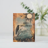  Mystic Raven Sun Happy Halloween Briefkaart (Staand voorkant)
