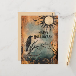  Mystic Raven Sun Happy Halloween Briefkaart