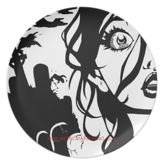 Mystic Reflections "It's Coming" CollectorPlate Melamine+bord (Voorkant)