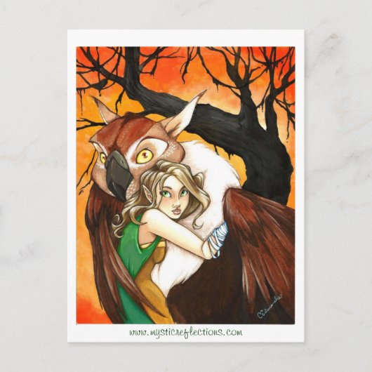 Mystic Reflections Owl Guardian Briefkaart (Voorkant)