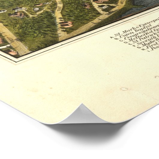 Mystic River Connecticut 1879 Panoramic Map Poster (Hoek)