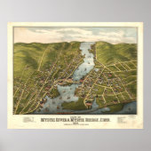 Mystic River Connecticut 1879 Panoramic Map Poster (Voorkant)