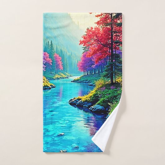 Mystic River Dreamy Forest Path Design Bad Handdoek (Handdoek)