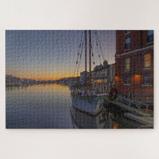 Mystic River in Connecticut op Thanksgiving Eve Legpuzzel (Horizontaal)