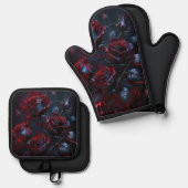 Mystic Roos Oven Mitt & Pot Holder Ovenwant & Pannenlap Set (Voorkant / Achterkant)