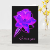 Mystic roos paars neonglow kaart (Gele Bloem)