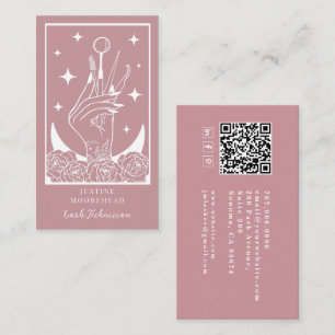 Mystic Rose Tarot Lash Tech Kaart Visitekaartje