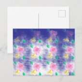 Mystic Roze en Gele Rozen Patroon Briefkaart (Voorkant / Achterkant)