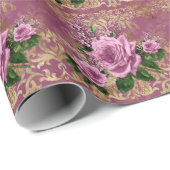 Mystic Roze Rozen Wrapping Papier (Rol Hoek)