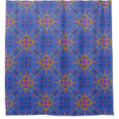 Mystic Script, Sinaasappel boven Ocean Blue Douchegordijn (Voorkant)