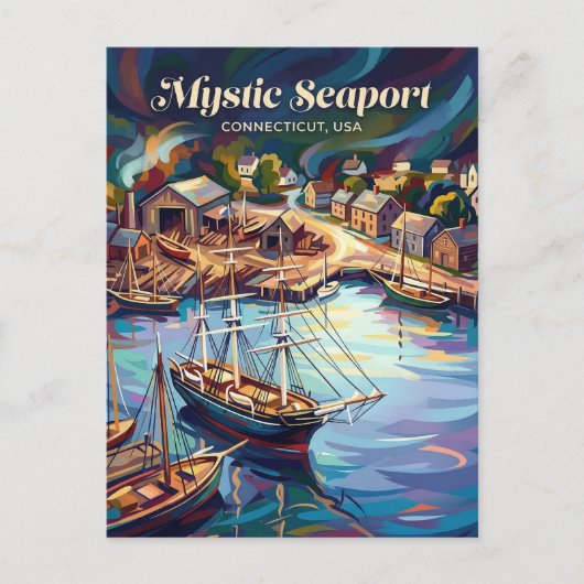 Mystic Seaport Connecticut Briefkaart (Voorkant)