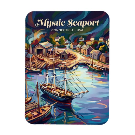Mystic Seaport Connecticut Magneet (Verticaal)