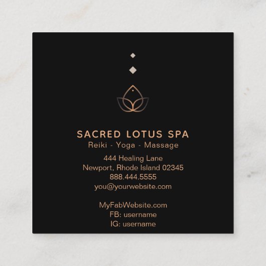 *~* Mystic Shaman Sacred Geometry Alchemy Lotus Vierkante Visitekaartje (Achterkant)