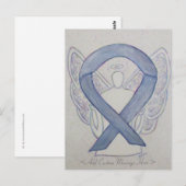 Mystic Silver Awareness Ribbon Angel Briefkaart (Voorkant / Achterkant)