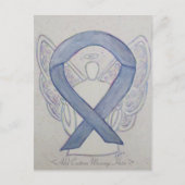 Mystic Silver Awareness Ribbon Angel Briefkaart (Voorkant)