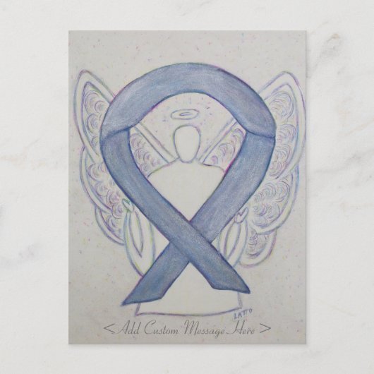 Mystic Silver Awareness Ribbon Angel Briefkaart (Voorkant)