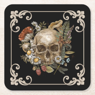 Mystic Skull Black Kartonnen Onderzetters