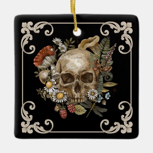 Mystic Skull Black Keramisch Ornament (Voorkant)