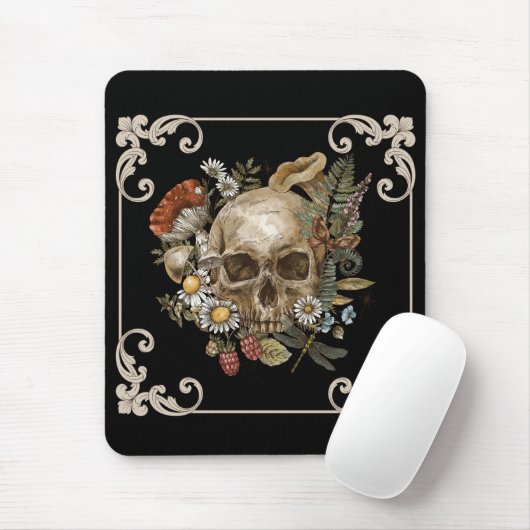 Mystic Skull  Black Muismat (Met muis)
