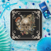 Mystic Skull  Black Papieren Bordje (Feest)