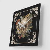 Mystic Skull  Black Vierkante Klok (Hoek)