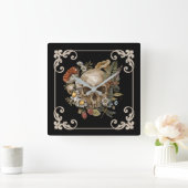 Mystic Skull  Black Vierkante Klok (Huis)