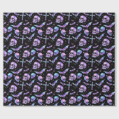 Mystic Skulls Bats & Crosses Cadeaupapier (Vlak)
