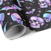 Mystic Skulls Bats & Crosses Cadeaupapier (Rol Hoek)