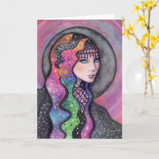 Mystic Skye Fantasy Kunst door Molly Harrison Kaart (Gele Bloem)