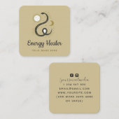 Mystic Snake Crystal Healing Sun & Moon Celestial Vierkante Visitekaartje (Voorkant / Achterkant)