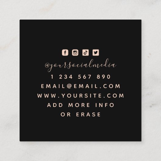 Mystic Snake Eyeball & Sword Modern Tattoo Artist Vierkante Visitekaartje (Achterkant)