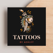 Mystic Snake Eyeball & Sword Modern Tattoo Artist Vierkante Visitekaartje