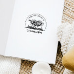 Mystic Snake Flowers, uit de bibliotheek van, Rubberstempel<br><div class="desc">Deze "Uit de bibliotheek van" rubberen stempel beschikt over een mystieke slang met bloemen en een aangepaste naam.</div>