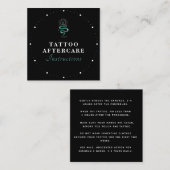 Mystic Snake Green Tattoo Aftercare Instructions S Vierkante Visitekaartje (Voorkant / Achterkant)