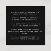 Mystic Snake Green Tattoo Aftercare Instructions S Vierkante Visitekaartje (Achterkant)