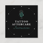 Mystic Snake Green Tattoo Aftercare Instructions Vierkante Visitekaartje (Voorkant)