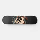 Mystic Snake Skull Illustratie Gothic Cool Black Persoonlijk Skateboard (Horizontaal)
