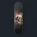 Mystic Snake Skull Illustratie Gothic Cool Black Persoonlijk Skateboard<br><div class="desc">Dit coole skateboard met een schedel- en slangenillustratie zou een geweldig geschenk zijn voor een schedel-liefhebber!</div>